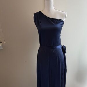 Nicole Miller Midnight Blue One-Shoulder Dress